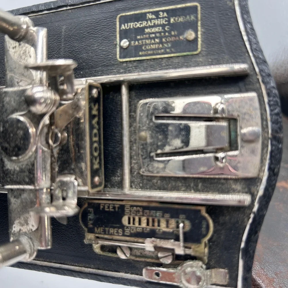 Vintage 1910-1915 Kodak No 3A Autographic Folding Pocket Camera & Case Model‎ C